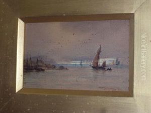 Coastal Scene With Fishing Boats by Thomas Bush Hardy