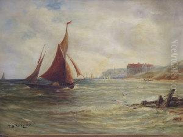 Sailing Dingy In A Coastal Scene - view 1