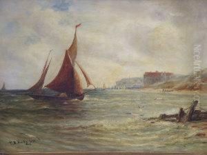 Sailing Dingy In A Coastal Scene