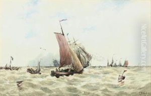 Congested Waters At The Harbour Mouth by Thomas Bush Hardy