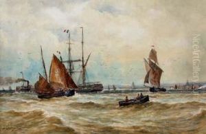 Shipping Off Calais by Thomas Bush Hardy