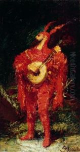 Mephisto by Adolphe Joseph Thomas Monticelli