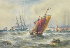 Coastal Scene With Shipping by Thomas Bush Hardy