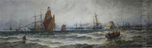 Sailing Vessels In Coastal Waters by Thomas Bush Hardy