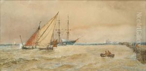 Ships Off The Coast by Thomas Bush Hardy