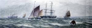 Shipping Off The Coast by Thomas Bush Hardy