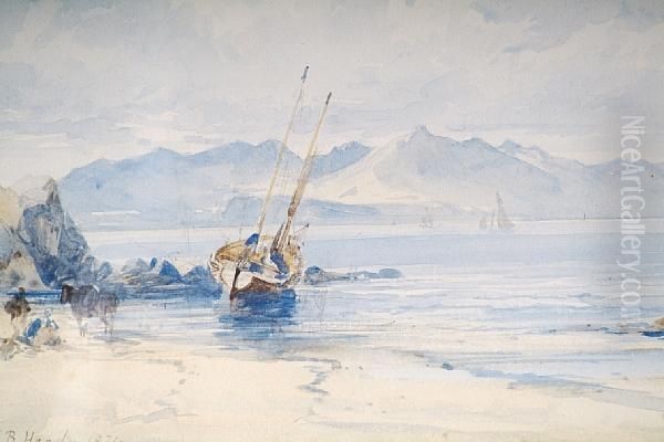 A Coastal Landscape With Figures, Horse Andbeached Boat - view 1