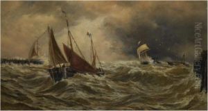 Shipping In A Storm Off Calais Harbour