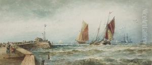 Fishing Boats Off Boulogne by Thomas Bush Hardy