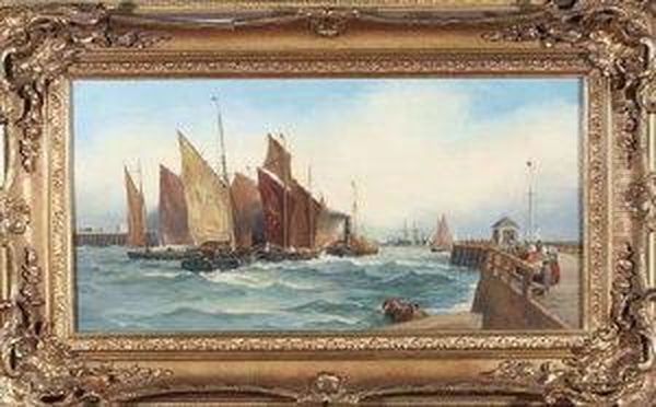 Fishing Boats Under Tow, Calais Harbour. - view 1