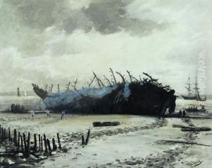The Hulk Of H.m.s. Goliath After The Fire
