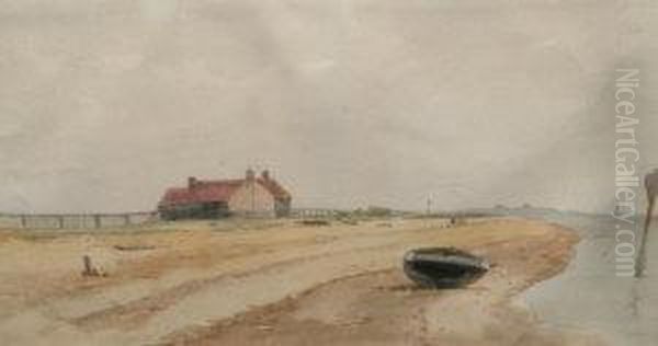 Attributed To Thomas Bush Hardy Rba -- Low Tide; Watercolour, Signed, 20.5x29.5cm - view 1
