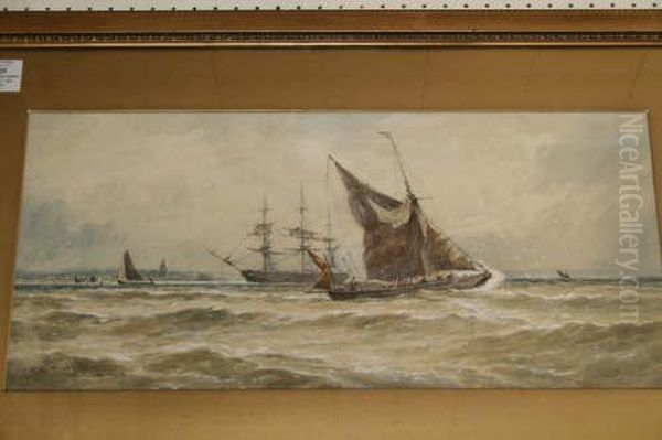 'off Gravesend' Signed And Dated 1896 10 X 21in - view 1