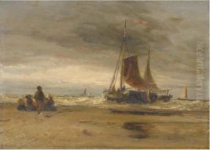 Le Depart Pour La Peche En Hollande by Thomas Bush Hardy