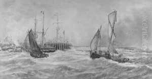 The Harbour Bar. Schiffe Im Hafen. by Thomas Bush Hardy