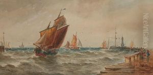 Fishing Boats Off Calais by Thomas Bush Hardy