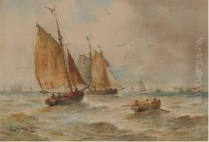 Fishing Vessels In Coastal Waters by Thomas Bush Hardy