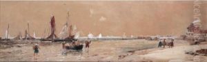 Ramsgate Harbour; Landing Fish, Etables by Thomas Bush Hardy