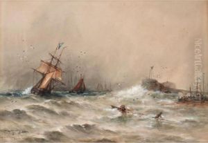 Storm On The French Coast by Thomas Bush Hardy