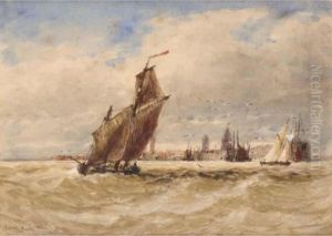 Shipping Off Calais by Thomas Bush Hardy