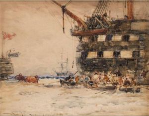 A Two-decker Unloading Its Crew