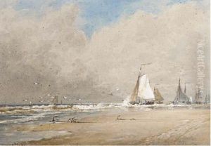 The Fishing Fleet Heading Out To Sea by Thomas Bush Hardy
