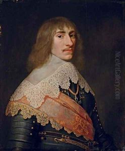 Portrait of a nobleman, half-length, in armour with an orange embroidered sash