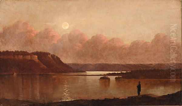 Sunset and Moonrise, Lake Pepin, Minn. - view 1