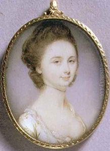 Portrait Miniature of a Lady in a White Dress 1780-85