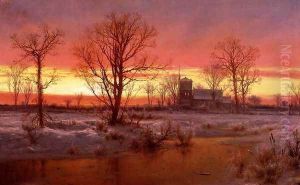 Church at Dusk by Louis Remy Mignot
