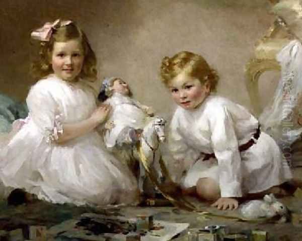 A Brother and Sister Playing 1915 - view 1
