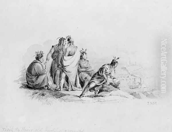 Indians Visiting Their Old Hunting Grounds (from Hosack Album) - view 1