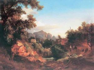Lovers in Italian Landscape 1853