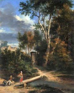 Riverside Scene 1867