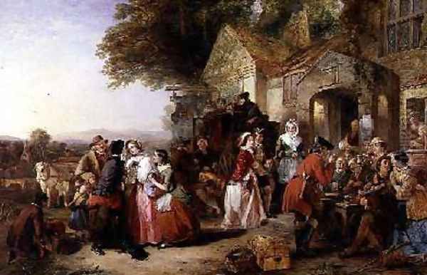 Travellers outside a tavern 1850 - view 1