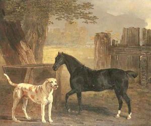 Sancho, a bay pony, with Cato