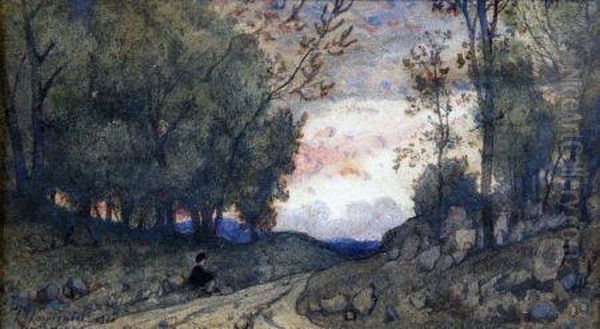 Figure In A Wooded Lane - view 1