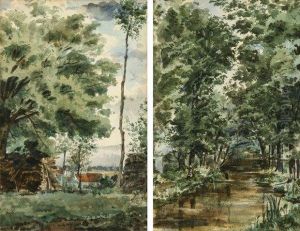 Paysage A La Maison En Bois by Henri-Joseph Harpignies