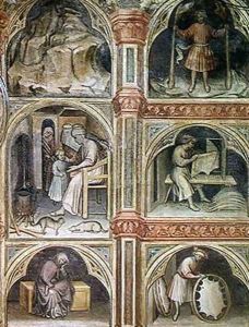 The Month of January from a series of murals depicting the Astrological Cycle by Nicolo & Stefano da Ferrara Miretto