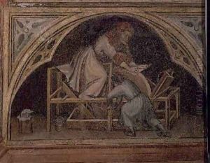The Knife Grinder from The Working World cycle after Giotto 1450 by Nicolo & Stefano da Ferrara Miretto