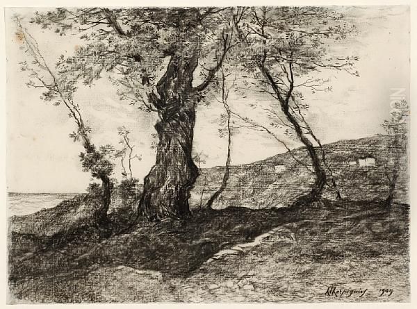 A Landscape With Trees In The Foreground - view 1