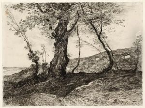 A Landscape With Trees In The Foreground by Henri-Joseph Harpignies