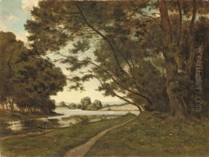 Le Sentier Aupres De La Riviere by Henri-Joseph Harpignies