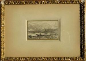 Barque En Bord D'etang by Henri-Joseph Harpignies
