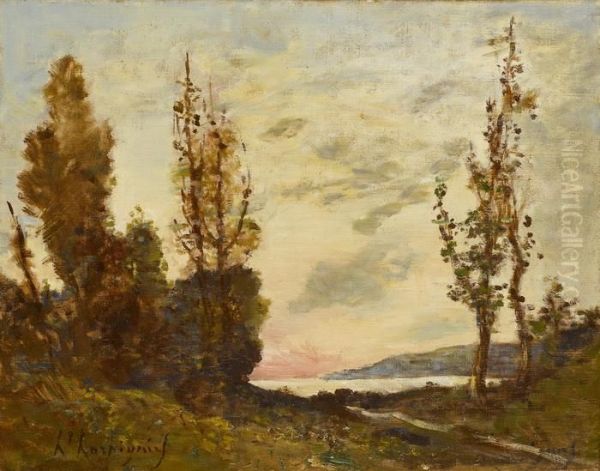 Flusslandschaft Bei Untergehender Sonne - view 1