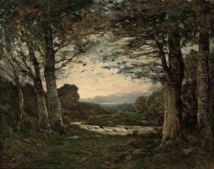 Towards The End Of The Day, The Cote D'azur by Henri-Joseph Harpignies