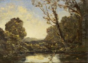 Bord De Riviere A L""oree Du Bois by Henri-Joseph Harpignies