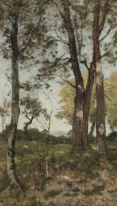 Interieur De Bois Sur La Loire: Trees In A Landscape by Henri-Joseph Harpignies