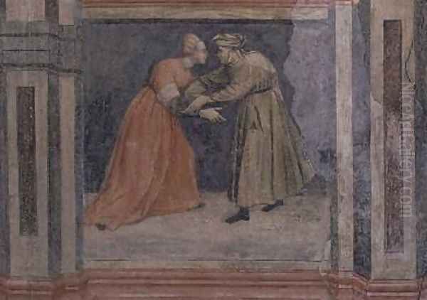 The meeting of a man and a woman from Scenes of a Private Life cycle after Giotto 1450 - view 1