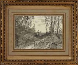 Promeneur Sur Le Chemin by Henri-Joseph Harpignies